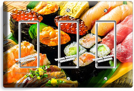 Sushi Rolls Sashimi Triple Gfi Light Switch Wall Plate Japanese Restaurant Decor - £13.11 GBP