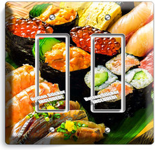 Sushi Rolls Sashimi Double Gfi Light Switch Wall Plate Japanese Restaurant Decor - £8.74 GBP