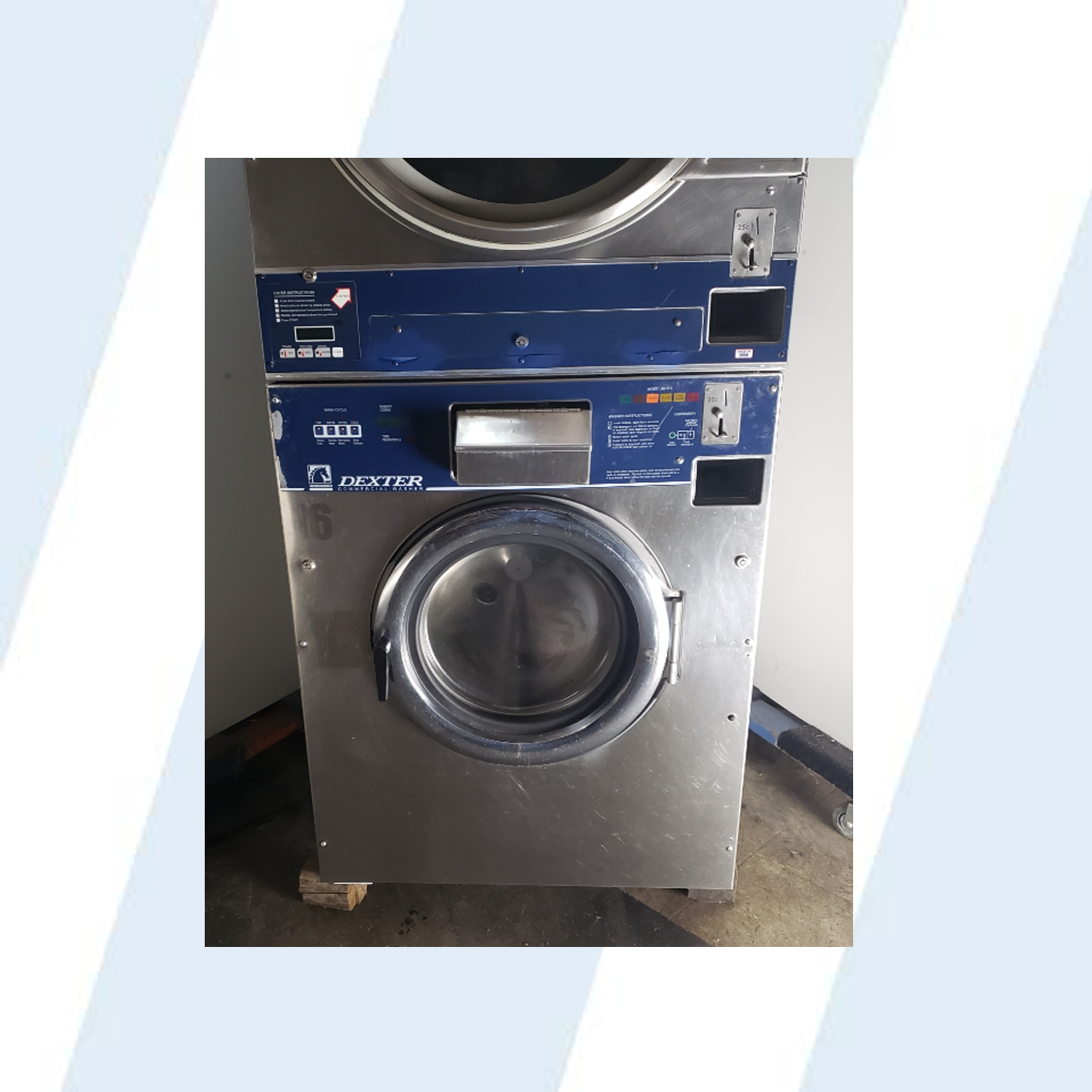 Primary image for Dexter 25lbs Commercial Stack Washer/Dryer MODEL WSVD25KCS-12 S/N: 2040200468013