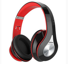 Mpow BH059B Bluetooth 5.0 Over Ear Headphones - Black/Red - £25.93 GBP