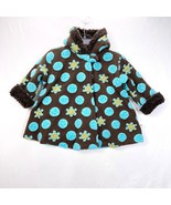 Corky Company Jacket Girls 6 Floral Dots Flower Tassel Hood Fur Trim Swi... - $28.30