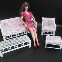 Barbie Bamboo Style Living Room Doll Furniture Cushions Playscale Size 80s - $49.47