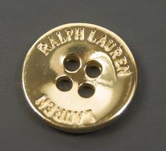 Org Ralph Lauren gold color metal logo smooth edge Replacement main button .70" - $4.80