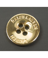 Org Ralph Lauren gold color metal logo smooth edge Replacement main butt... - £3.77 GBP