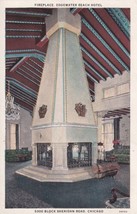 Edgewater Beach Hotel Fireplace Chicago Illinois IL 1931 Postcard B12 - £2.33 GBP