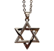 Trendy Magen Star Of David pendant necklace from Israel silver coated - $15.50
