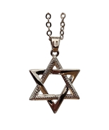 Trendy Magen Star Of David pendant necklace from Israel silver coated - £12.46 GBP