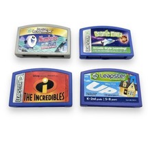 LeapFrog Leapster Game Cartridges Lot of 4 Disney Incredibles Up Cosmic Math Run - $9.38