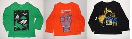 The Childrens Place Toddler Boys T-Shirts Long Sleeve dinosaur Truck  2T  NWT - £5.52 GBP
