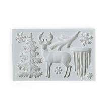 Kitchen Accessaries Elk Christmas Tree Fondant Snowflake Baking Moulds Christmas - $10.61