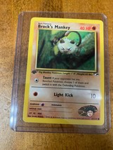 Brock&#39;s Mankey Gym Challenge 67/132 Pokemon 1st Edition Card Common - £11.18 GBP