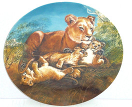 Lion Cubs Baby Collector Plate Watchful Eye Wildlife Hicks Knowles Vinta... - £39.78 GBP