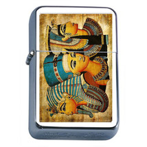 Silver Flip Top Oil Lighter Vintage Poster D 50 Egyptian Goddesses Epic - £11.86 GBP