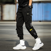 Men Hip Hop Street Tactical Cargo Pants Harajuku Joggers Harem Trousers Pants - £10.25 GBP