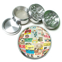 Vintage Poster D10 Aluminum Grinder 63mm 4 Piece Retro Cats Decoupage Art - £13.25 GBP