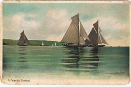 Landscape Postcard Sailboat Races Quiet Lake Friendly Contest National Series - £1.71 GBP