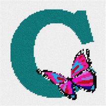 Pepita Needlepoint Canvas: Letter C Butterfly, 7&quot; x 7&quot; - £39.31 GBP+