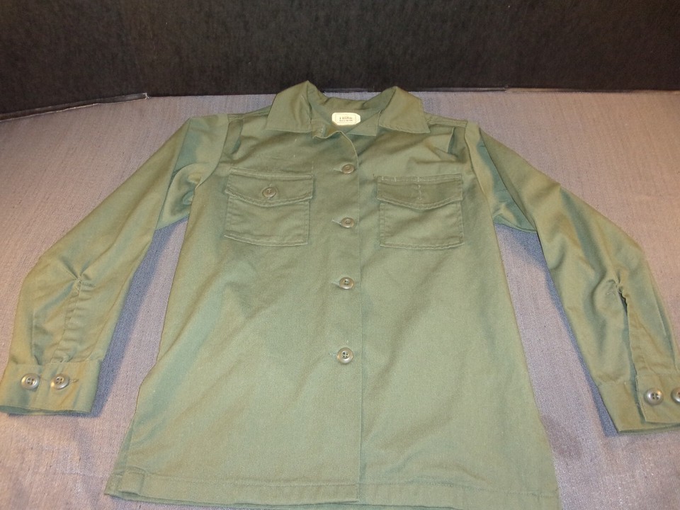 DURABLE PRESS OG-507 VIETNAM ERA LONG SLEEVE FATIGUE JACKET FEMALE 8 REG... - $38.24