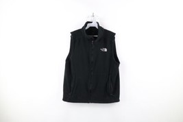 Vtg The North Face Mens Small Distressed Spell Out Full Zip Fleece Vest Jacket - £35.57 GBP