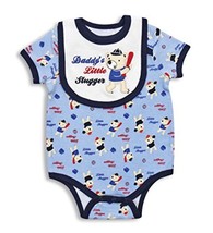 Bodysuit And Bib Set (0-3, Blue Bear) - £7.82 GBP