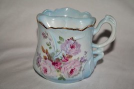 Nippon Hand Painted Pink Floral Reproduction Moustache Shaving Mug Cup  ... - £19.11 GBP