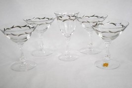 Tiffin Franciscan Weatherly Set of 4 Champagne Sherbet &amp; 1 Wine Glass  #1782 - £47.21 GBP