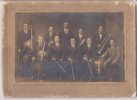 Antique Photograph-School Music Band-Teacher-Black&amp;White-8x11&quot; w Mount-H... - £128.36 GBP