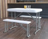 Flash Furniture&#39;S Three-Piece Plastic Folding Bench And Table Set Is Por... - $124.96