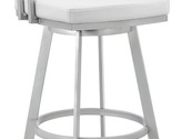 Benjara Lyla 26 Inch Counter Height Stool, Swivel, Faux Leather, White a... - $862.99