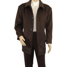 Men&#39;s Pea Top Coat Veronesi Wool Cashmere ARNO Brown 46 Regular - $74.99