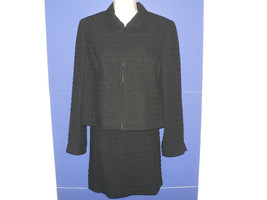 Forwear New York Size 10 Jacket Skirt Suit Black Quilted Look Polyester ... - £15.66 GBP