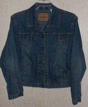 Womens Levi Strauss Signature Distressed Blue J EAN Jacket Size L - £25.73 GBP