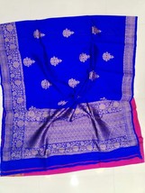Pure Silk Mark Certified Saree, Handwoven Pure Kora Silk Saree - Elegant Traditi - £187.52 GBP