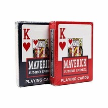 Maverick Jumbo Index Playing Cards - 1 Red Deck and 1 Blue Deck - £10.06 GBP