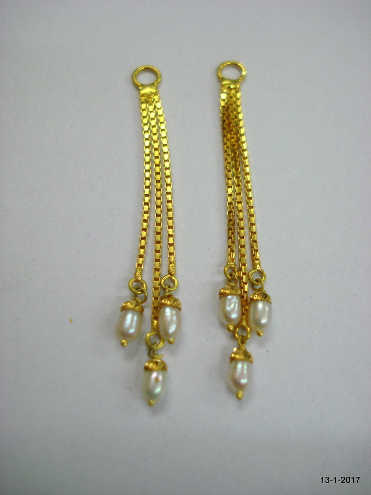 traditional design 20kt gold chain for ear stud earrings handmade jewelry - $335.61