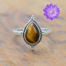 Gift For Her Natural Tiger&#39;S Eye Cluster Ring Size  925 Silver - £5.84 GBP