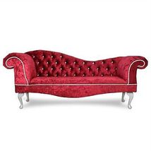 Balmoral Regent Handmade Tufted Red Crushed Velvet Chaise Lounge Bedroom Accent  - £331.14 GBP+