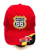 Route 66 US Sixty First Highway Car Embroidery Red Cap Hat Golden Lion H... - $13.86