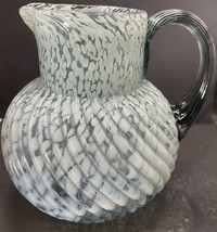 Northwood Antique White Opalescent Swirl Glass Water Pitcher 9”H Fenton ... - $34.65