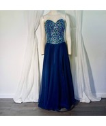 JAAY COUTURE Ballroom Dance Gown Strapless Rhinestones Bodice Formal Dre... - $118.74