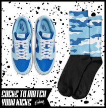 CAMO Socks for Dunk Low Argon Blue Flash Marina Dutch UNC University Shirt 1 - £16.57 GBP