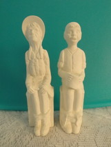 D2 - Old Man &amp; Old Lady Bisque Ready to Paint, Unpainted, You Paint, U Paint - £3.52 GBP