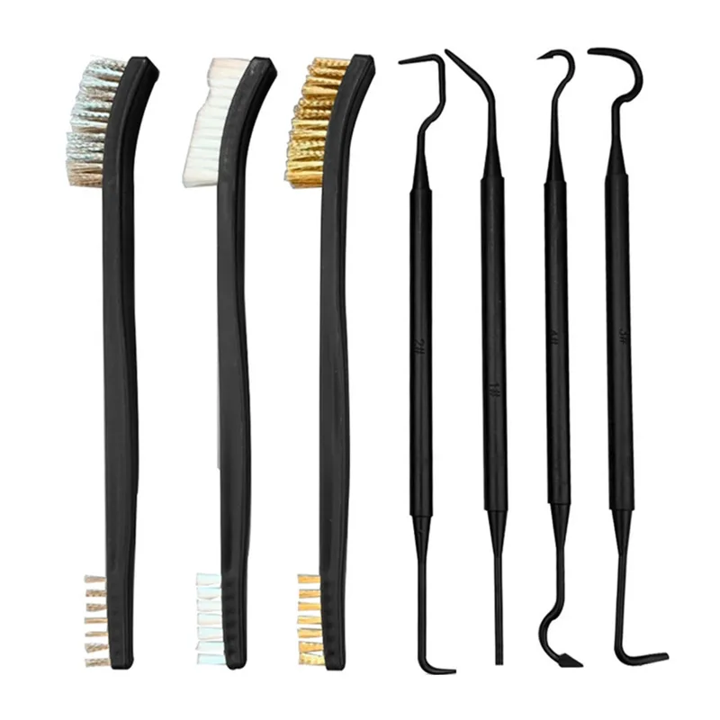 7pcs Gun Cleaning Tools Pick And Brush Set - Rust Brushes Auto Gas Stove Acces - £10.92 GBP