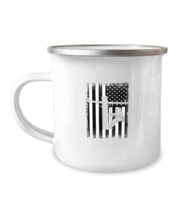 12 oz Camper Mug Coffee Funny Lineman American Flag  - £15.77 GBP