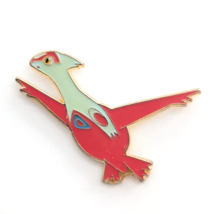 2018 Pokemon Latias Dragon Majesty Gold Tone Enamel Official Lapel Pin Red Blue - $8.99