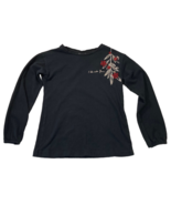 Zara Girls Black Long Sleeve T-Shirt Embellished Beaded I Love Winter Fl... - $225.96 MXN