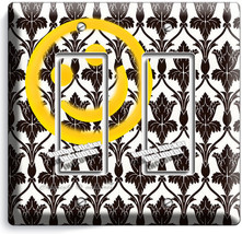 SHERLOCK HOLMES WALLPAPER HAPPY FACE PATTERN DOUBLE GFI LIGHT SWITCH COV... - $209.29 MXN