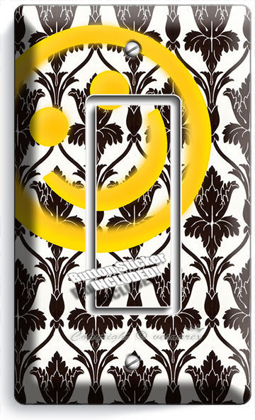 SHERLOCK HOLMES WALLPAPER HAPPY FACE PATTERN SINGLE GFI LIGHT SWITCH COVER DECOR