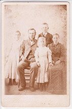 Antique Photograph-Family Group Picture-Mom Dad Kids-6.5x4&quot;-Sepia-Faded-... - $24.30