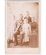 Antique Photograph-Family Group Picture-Mom Dad Kids-6.5x4&quot;-Sepia-Faded-... - $24.30